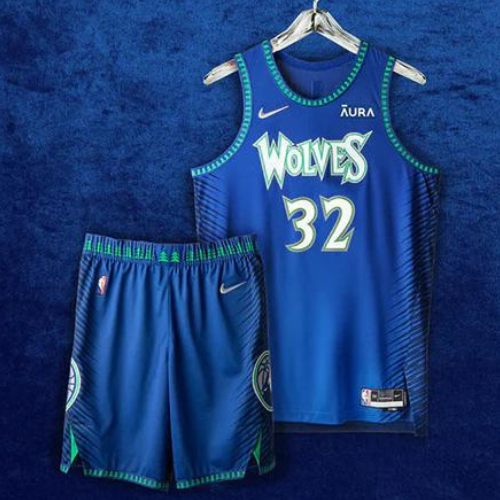 KIT NBA CANOTTA + PANTALONCINI MINNESOTA TIMBERWOLVES CITY EDITION 2021/22
