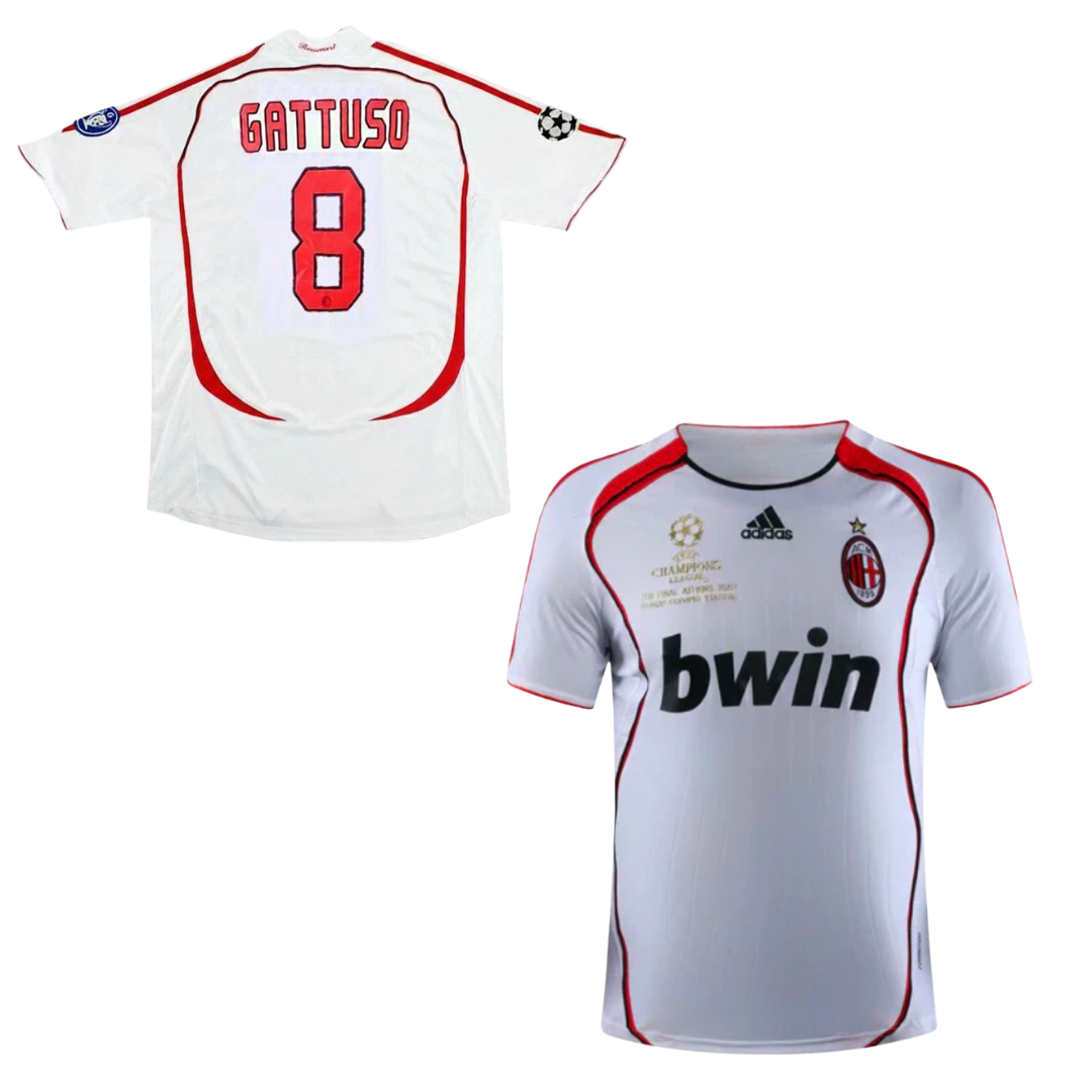 MAGLIA MILAN MAGLIA AC MILAN TRASFERTA FINALE CHAMPIONS LEAGUE 2006-2007 + GATTUSO 8