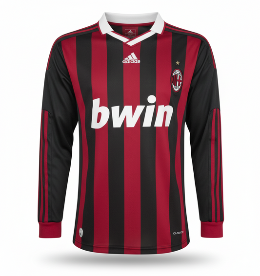 MAGLIA A MANICHE LUNGHE RETRO MILAN HOME 2009/10