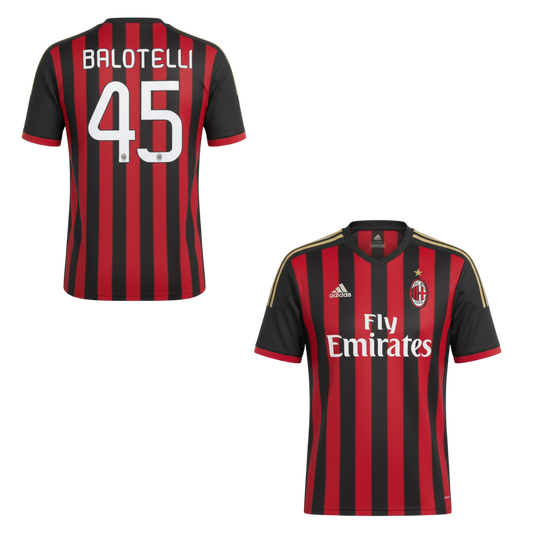 MAGLIA AC MILAN STORICA CASA 2013-2014 + BALOTELLI 45