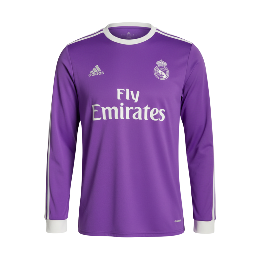 MAGLIA RETRO A MANICHE LUNGHE REAL MADRID TRASFERTA 2016/17