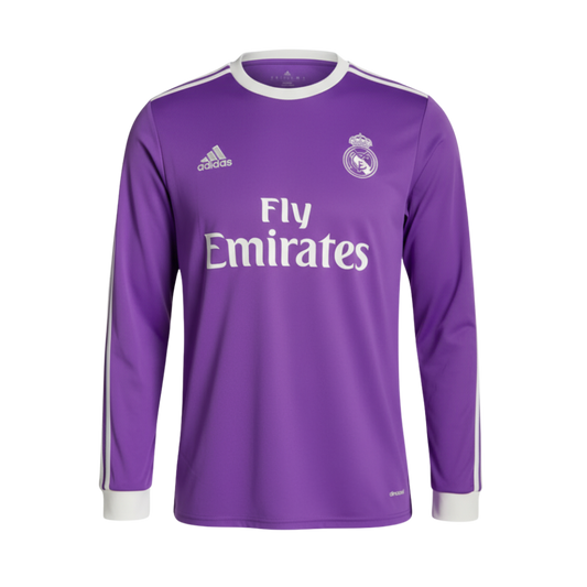 MAGLIA RETRO A MANICHE LUNGHE REAL MADRID TRASFERTA 2016/17