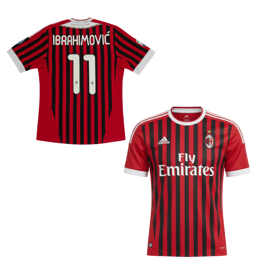 MAGLIA AC MILAN STORICA CASA 2011-2012 + IBRAHIMOVIC 11