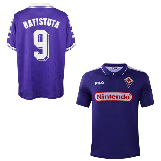 MAGLIA  FIORENTINA STORICA CASA 1998-1999 + BATISTUTA 9