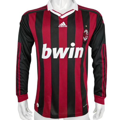 MAGLIA A MANICHE LUNGHE RETRO MILAN HOME 2009/10