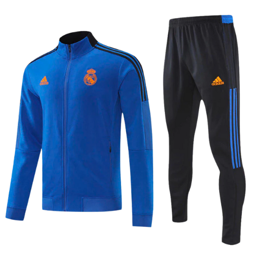 KIT GIACCA CON CAPPUCCIO + TUTA BLU REAL MADRID 2021