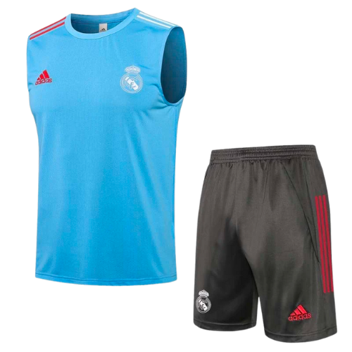 KIT MAGLIA SMANICATO NERO + PANTALONCINI REAL MADRID 2021/22