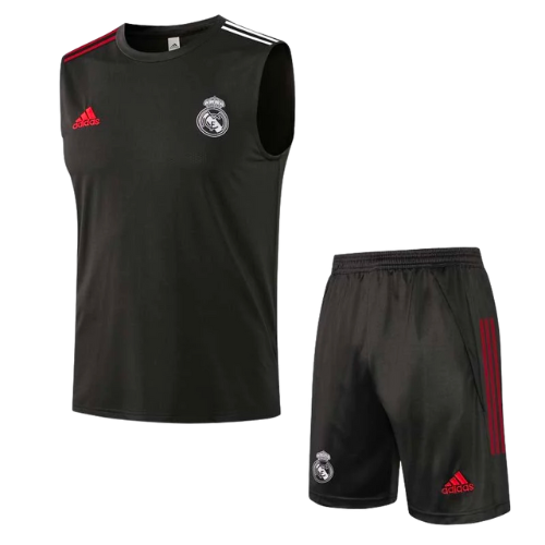 KIT MAGLIA SMANICATO GRIGIO SCURO + PANTALONCINI REAL MADRID 2021/22