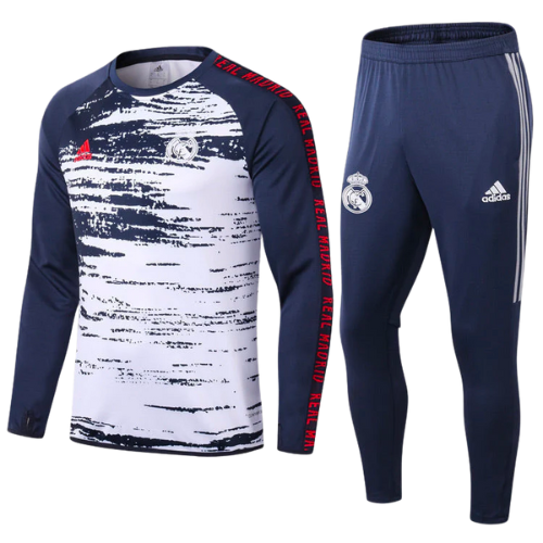 KIT MAGLIA TIGRATA A MANICHE LUNGHE + TUTA REAL MADRID 2021/22