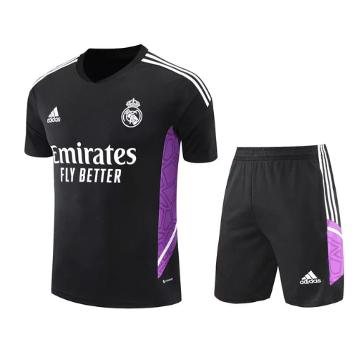 KIT MAGLIA NERA ALLENAMENTO + PANTALONCINI REAL MADRID 2022/23