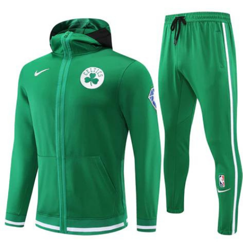 KIT GIACCA A ZIP CON CAPPUCCIO NBA VERDE CELTICS 2021/22