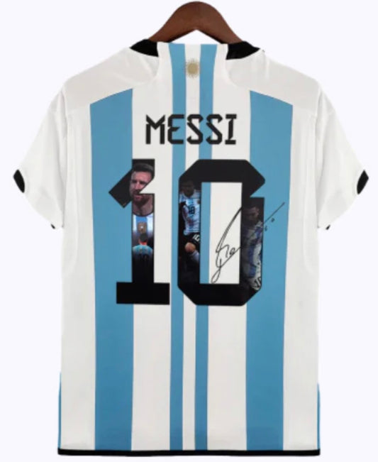 MAGLIA ARGENTINA ( 3 STELLE CON FIRMA MESSI , E PATCH NUMERO SPECIALE ) 2022/23 ( NAZIONALI )
